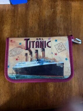 Vintage R.M.S. Titanic Zippered Pencil & Supply Case